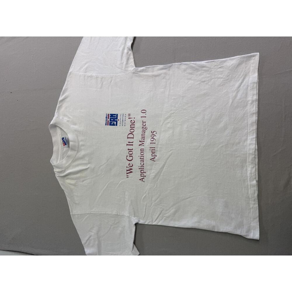 Vintage Computer Tech Tee 1995 Microbilt Fan App … - image 3